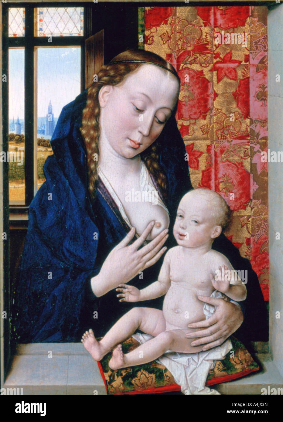 'Mary e bambino', C1465. Artista: combattimenti Dieric Foto Stock
