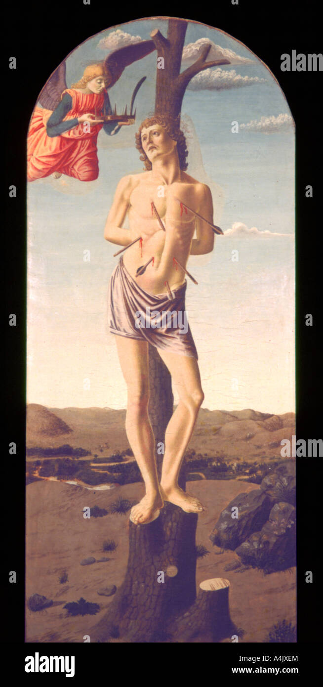 'Saint Sebastian', 1457. Artista: Andrea del Castagno Foto Stock