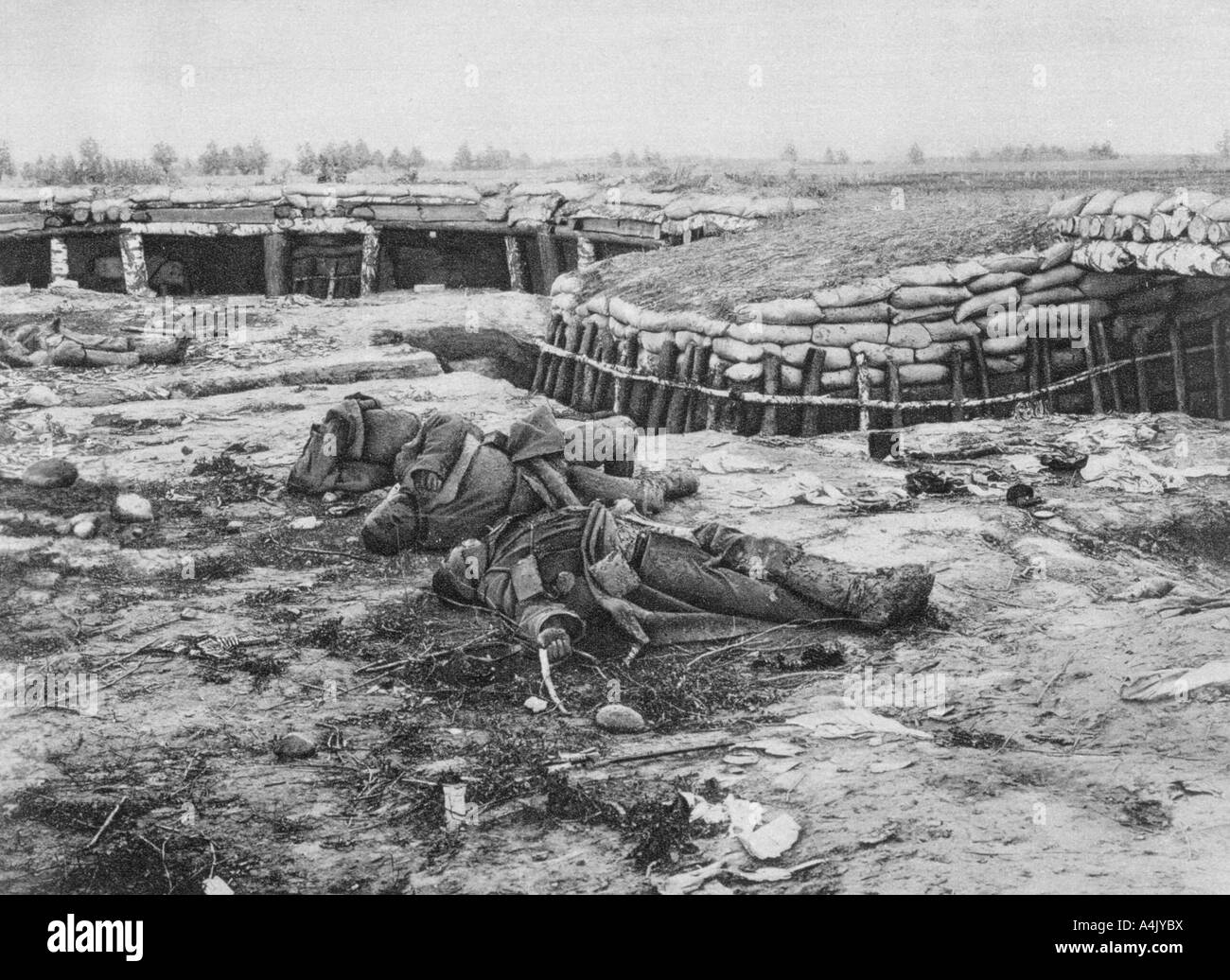 Catturate la posizione russa, Melkov, della Polonia, della I Guerra Mondiale, 20 luglio 1915. Artista: sconosciuto Foto Stock