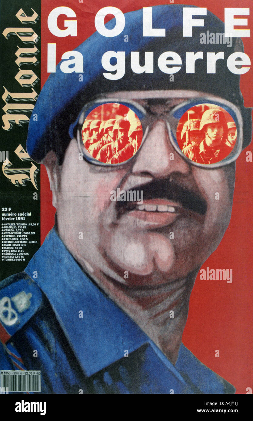 Coperchio anteriore di Le Monde, febbraio 1991. Artista: sconosciuto Foto Stock