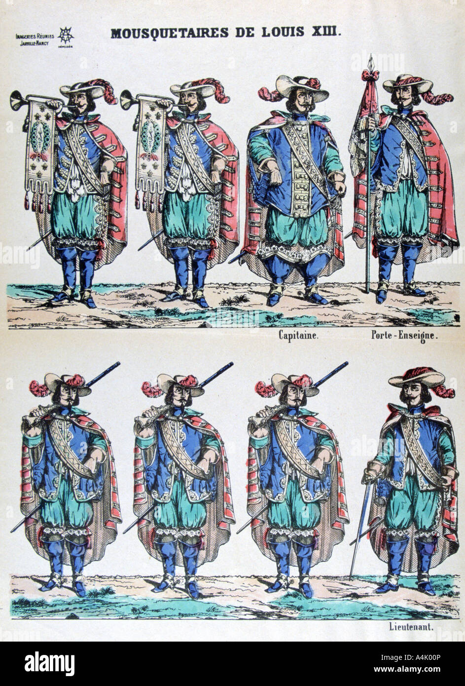 Moschettieri Luigi XIII e XVII secolo (XIX secolo). Artista: sconosciuto Foto Stock