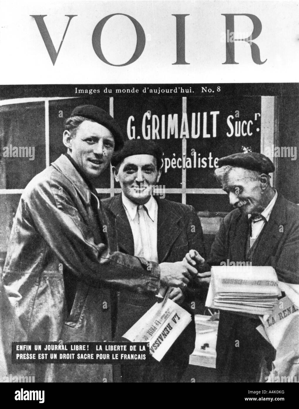 Coperchio del Voir magazine, 1944. Artista: sconosciuto Foto Stock