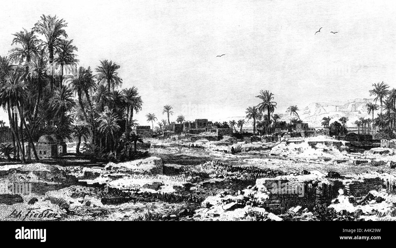 "Borough di Karnak, Egitto", 1881. Artista: G Heuer Foto Stock