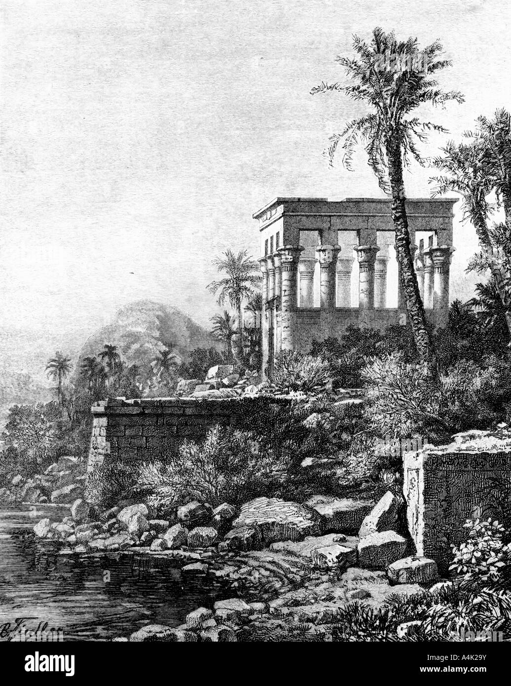 "L'Edicola, il Tempio di Philae, Egitto", 1881. Artista: sconosciuto Foto Stock