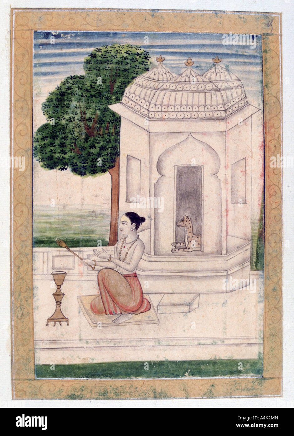 Ragini Bamgali, Ragamala Album, scuola di Rajasthan, xix secolo. Artista: sconosciuto Foto Stock