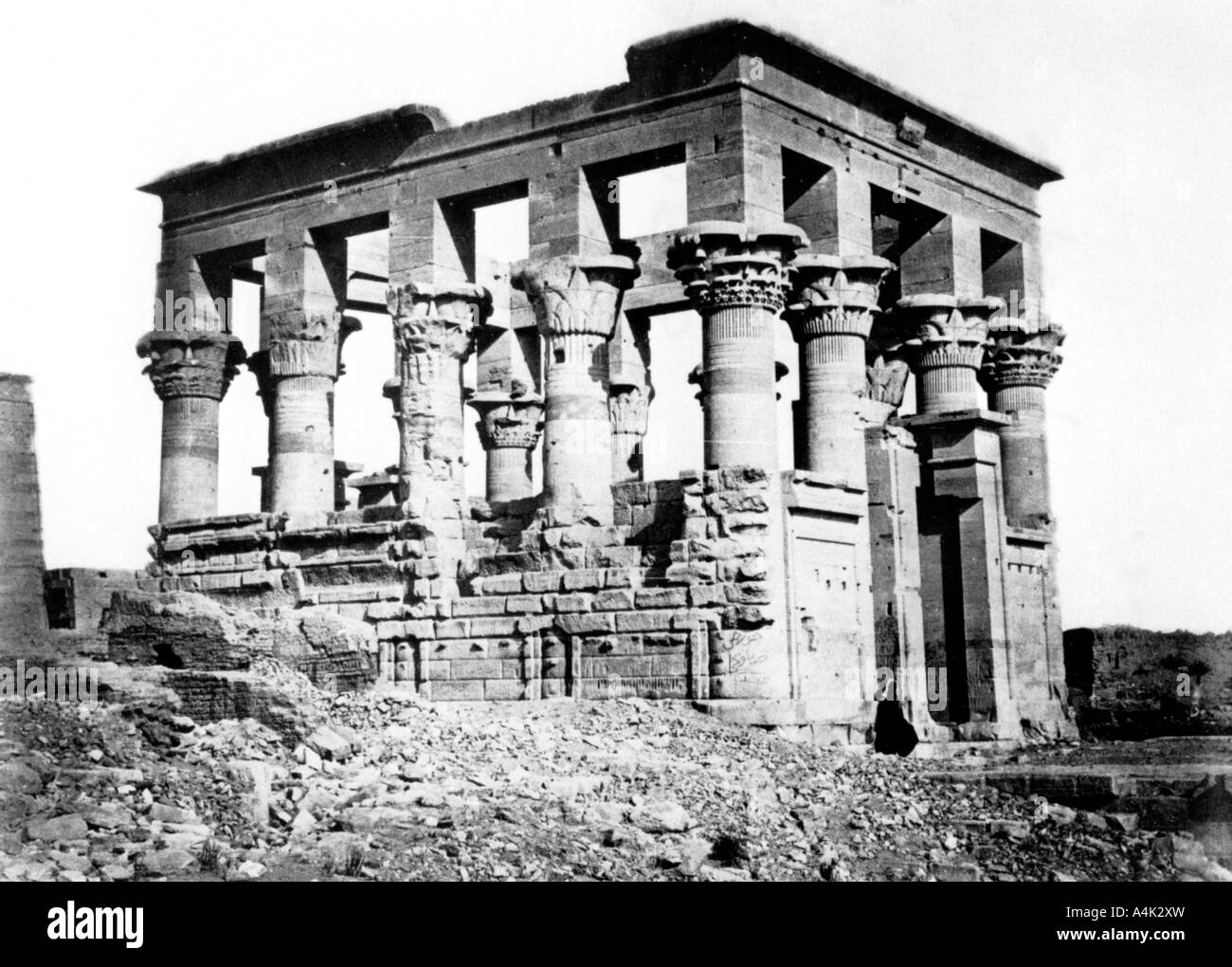 Di Traiano a Kiosk Philae, la Nubia, Egitto, 1878. Artista: Felix Bonfils Foto Stock