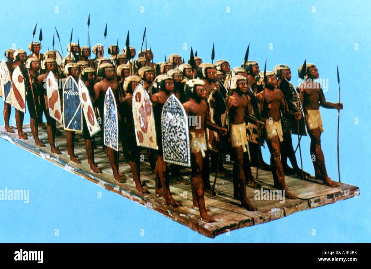 Modello Pikemen, tomba di Mesehti, XII dinastia. Artista: sconosciuto Foto Stock