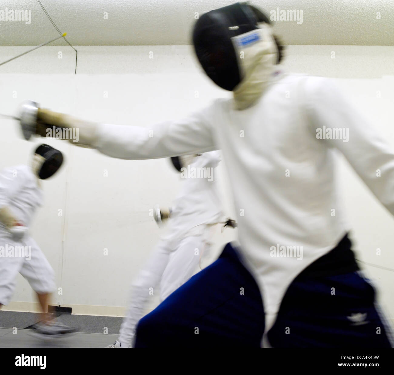 Sean scherma. Nessun modello di rilascio richiesta come indumenti protettivi fare tutte le persone irriconoscibile Foto Stock