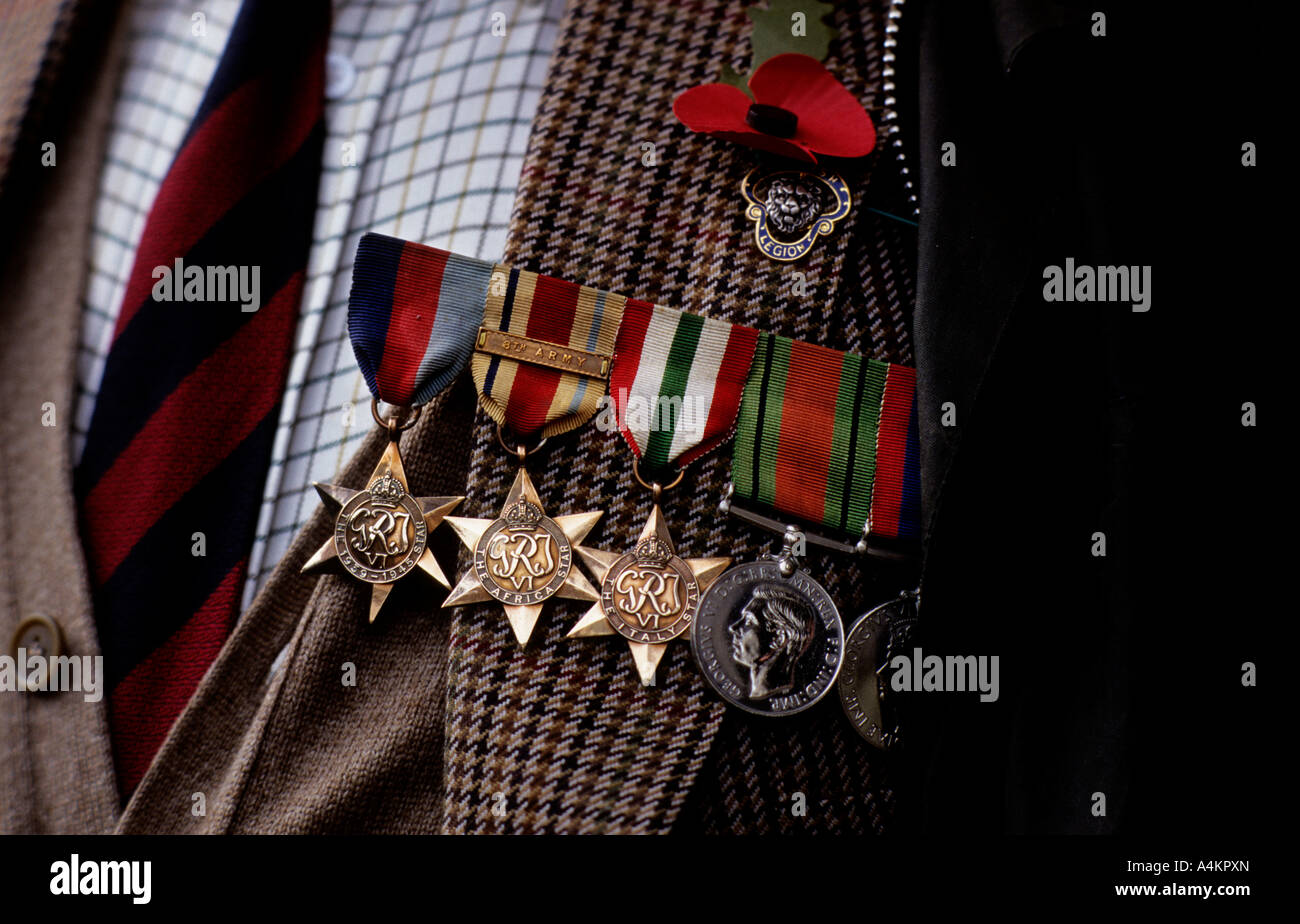 Medaglie WW2 veterano visualizza WW2 medaglie 2007 Foto Stock