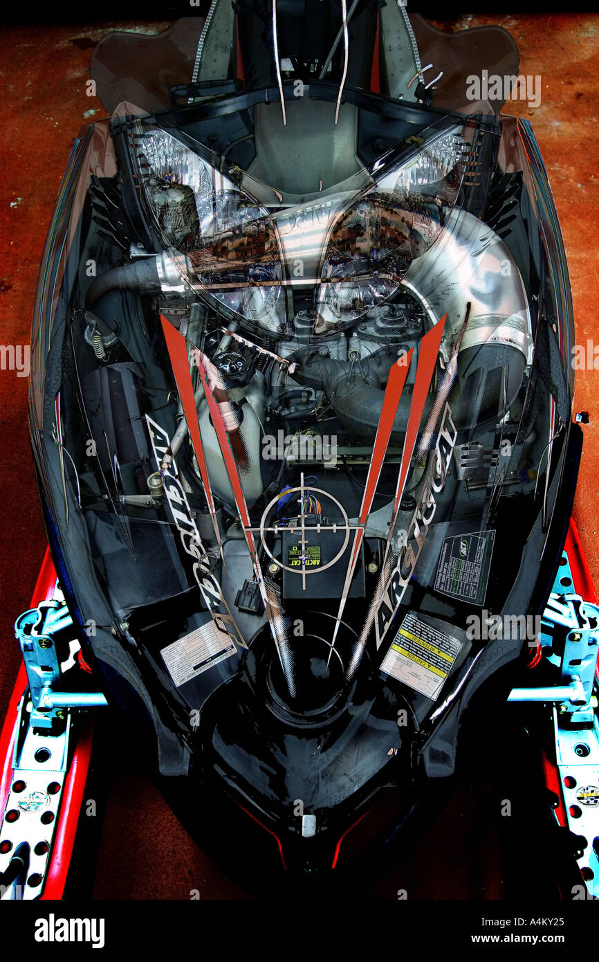 Visualizzazione semitrasparente di un Actic Cat M7 motoslitta Foto Stock
