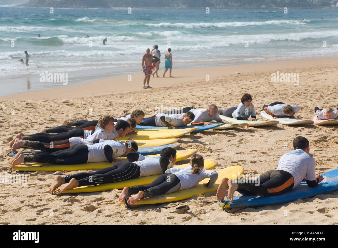 Manly Beach Surf School - Sydney, Nuovo Galles del Sud, Australia Foto Stock