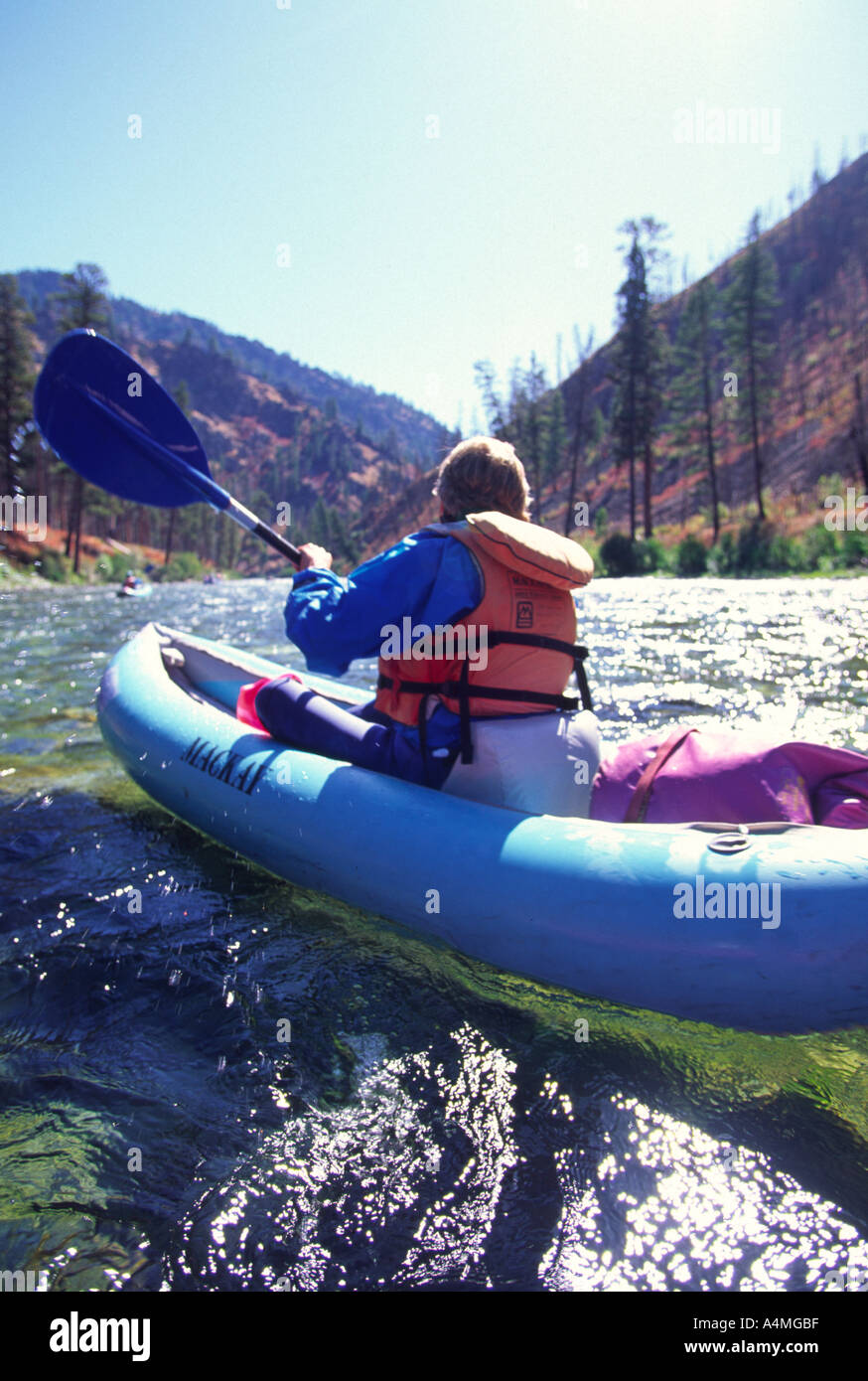 Rafting Centro forcella Salmon River Idaho Foto Stock