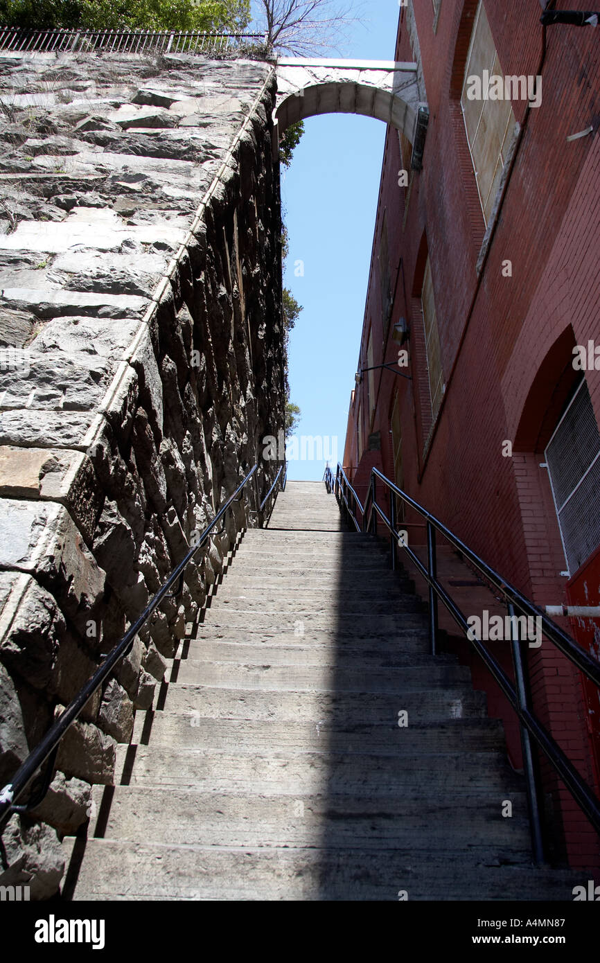 Ripida scalinata vicino a Georgetown University collega M e prospettiva strade ed è stata usata nel film The Exorcist Washington DC Foto Stock
