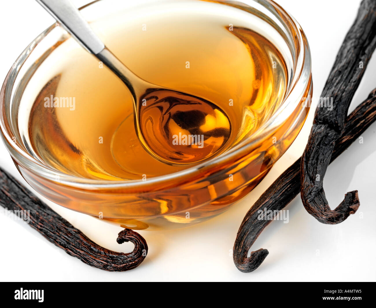 Naturale di estratto di vaniglia Foto Stock