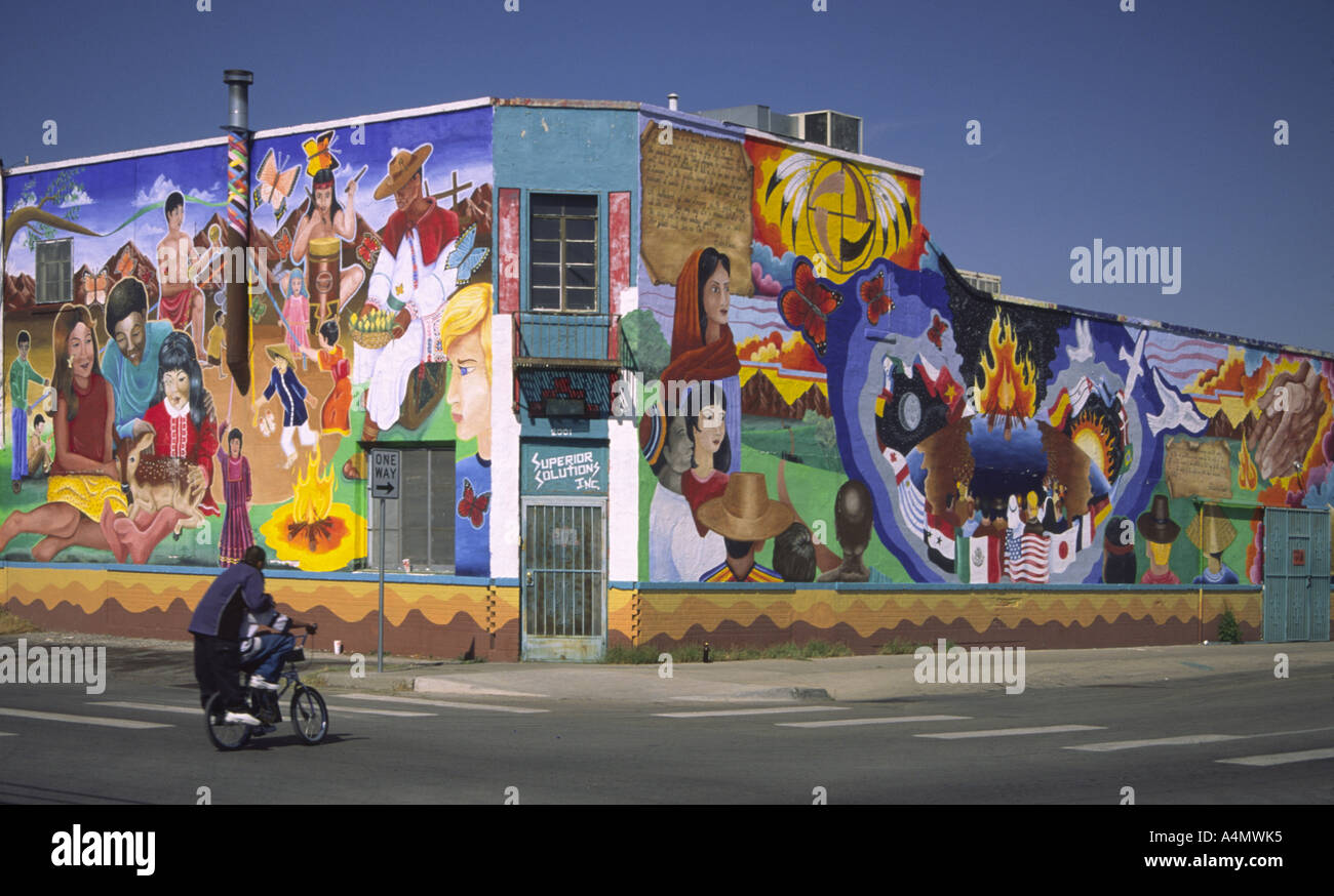 Murale a Sesto Ave, El Paso, Texas, Stati Uniti d'America Foto Stock