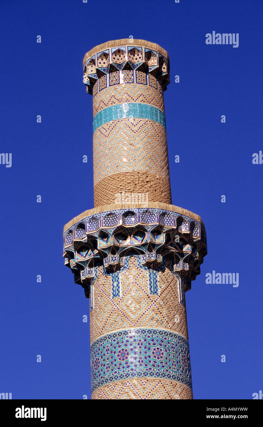 Dettaglio del Natanz il minareto, Iran Foto Stock