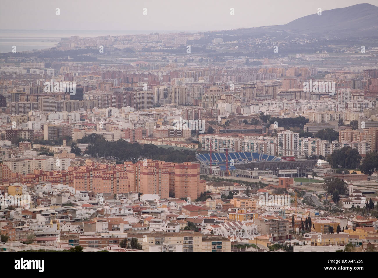 La giungla di cemento di Malaga Foto Stock
