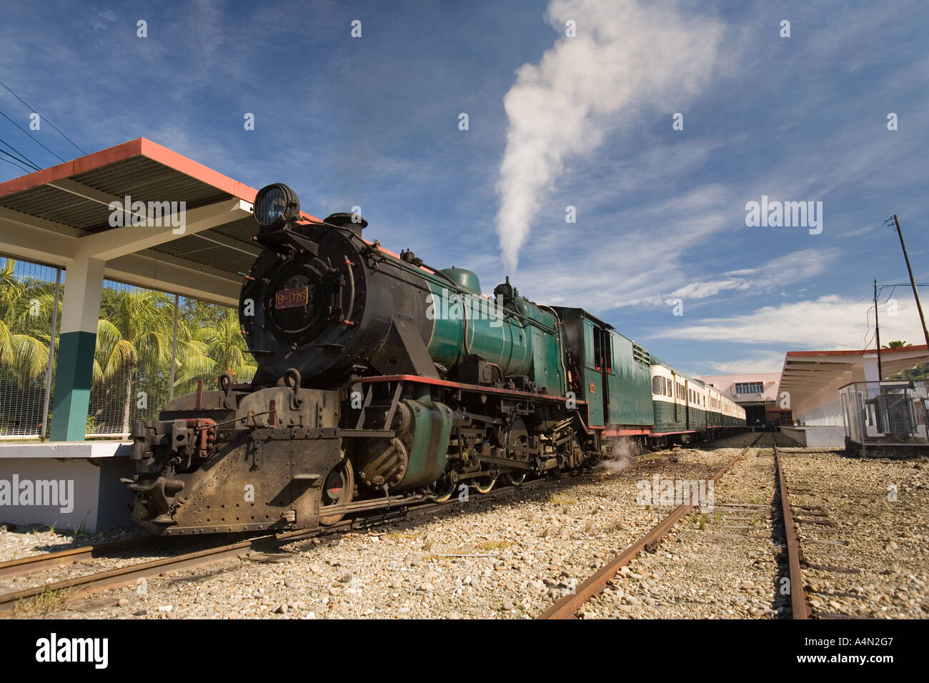 Malaysia Borneo Sabah Kota Kinabalu Borneo Settentrionale ferroviaria locomotiva a vapore Foto Stock