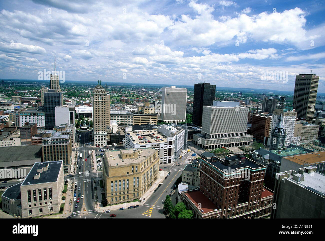 Vista aerea del dwontown Buffalo Buffalo New York STATI UNITI D'AMERICA Foto Stock