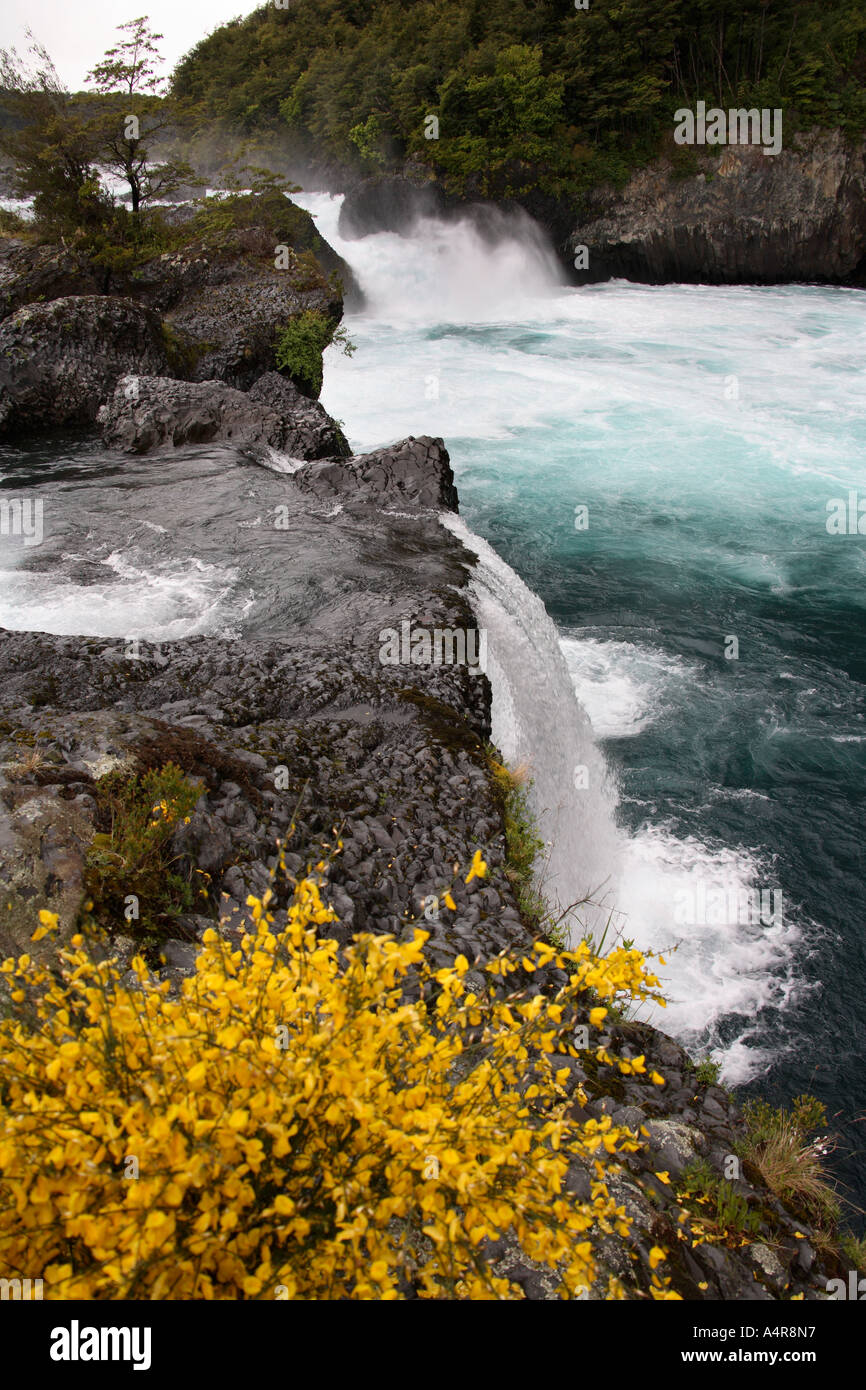 La cascata nel lago cileno quartiere vicino a Puerto Varas in Cile America del Sud Foto Stock