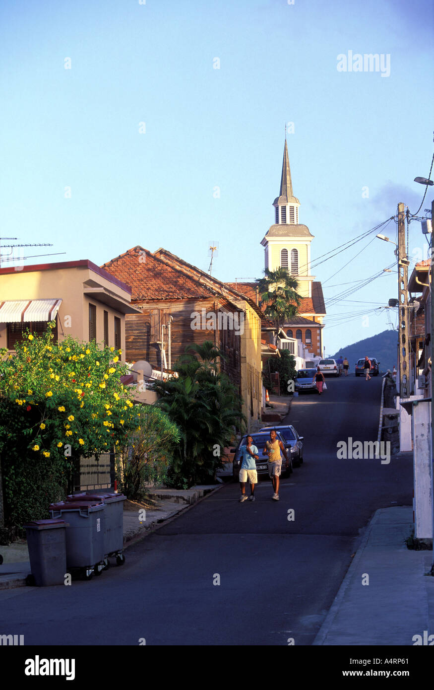 Scena di strada a Trois Ilets Martinique Foto Stock