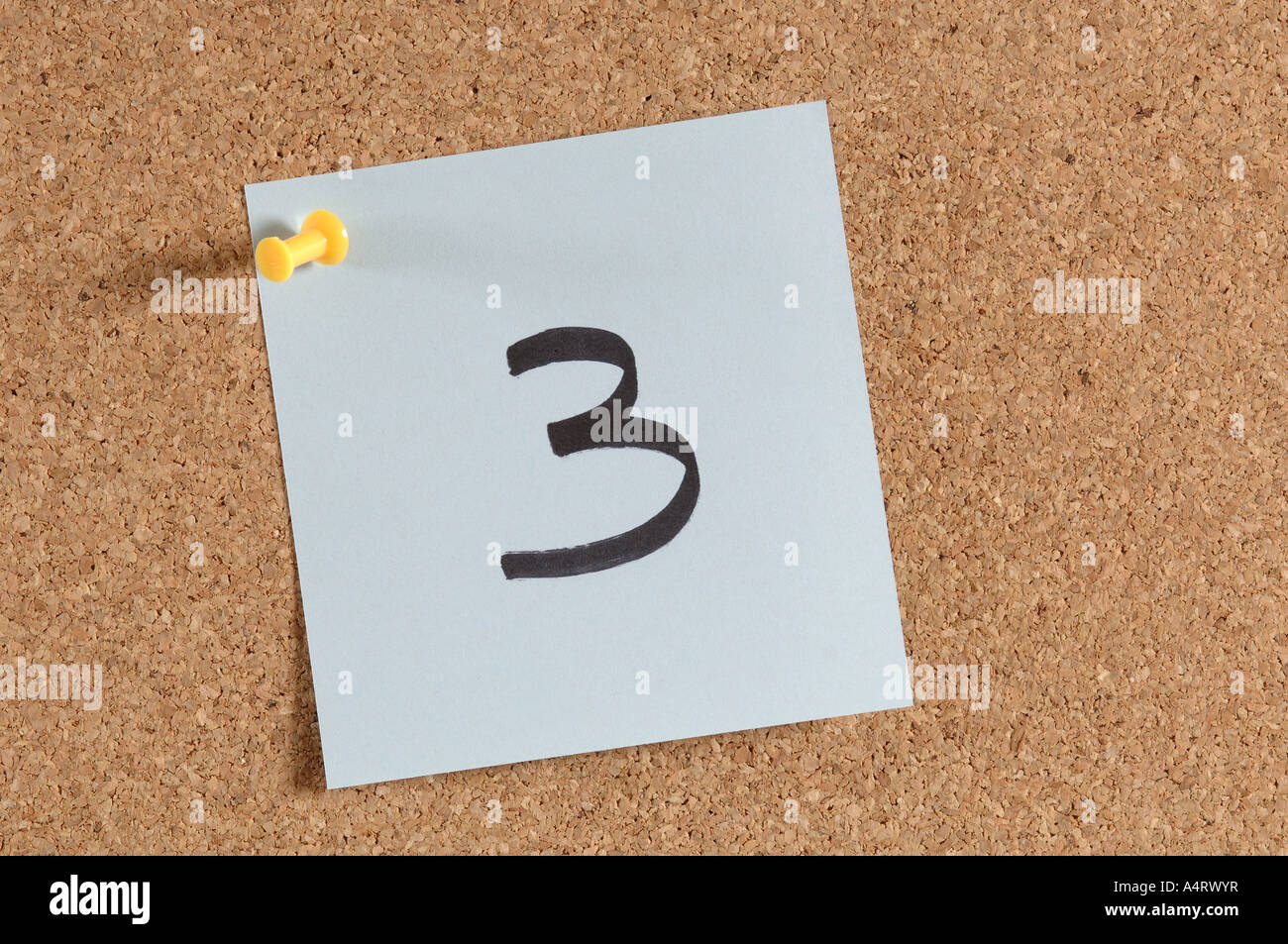 Il numero 3 sulla bacheca Foto Stock