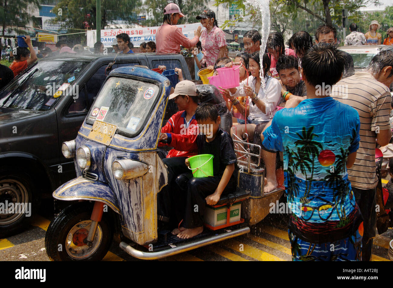 Songkran, tailandese anno nuovo festival dell'acqua Foto Stock