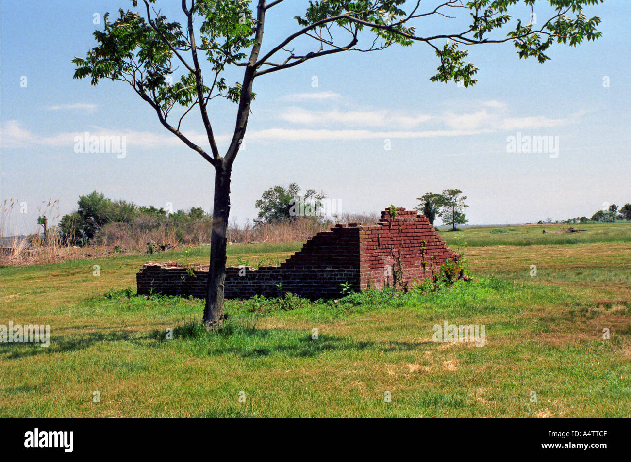 Edificio fatiscente in Fort Delaware Delaware USA Foto Stock