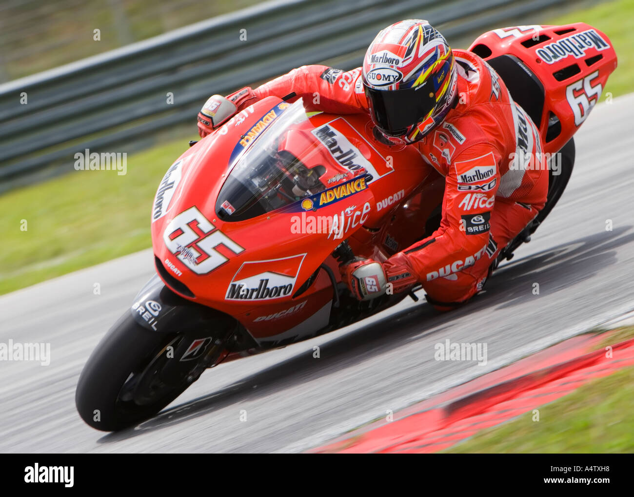 Il pilota della MotoGP Loris Capirossi racing al Sepang International Circuit, Malaysia Foto Stock