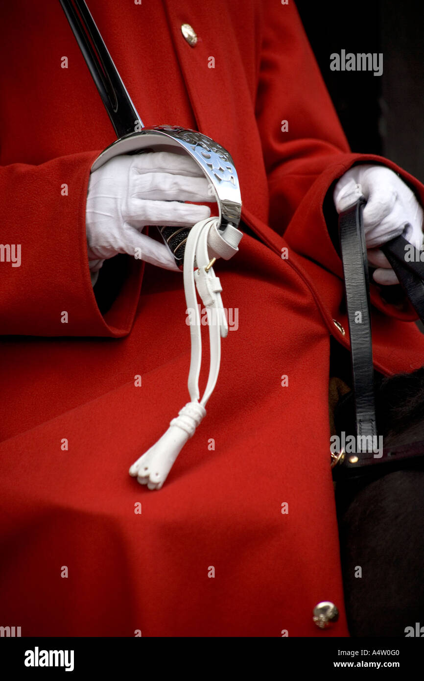 Regno Unito Inghilterra Londra Whitehall Horseguards Parade Queens Lifeguard Foto Stock