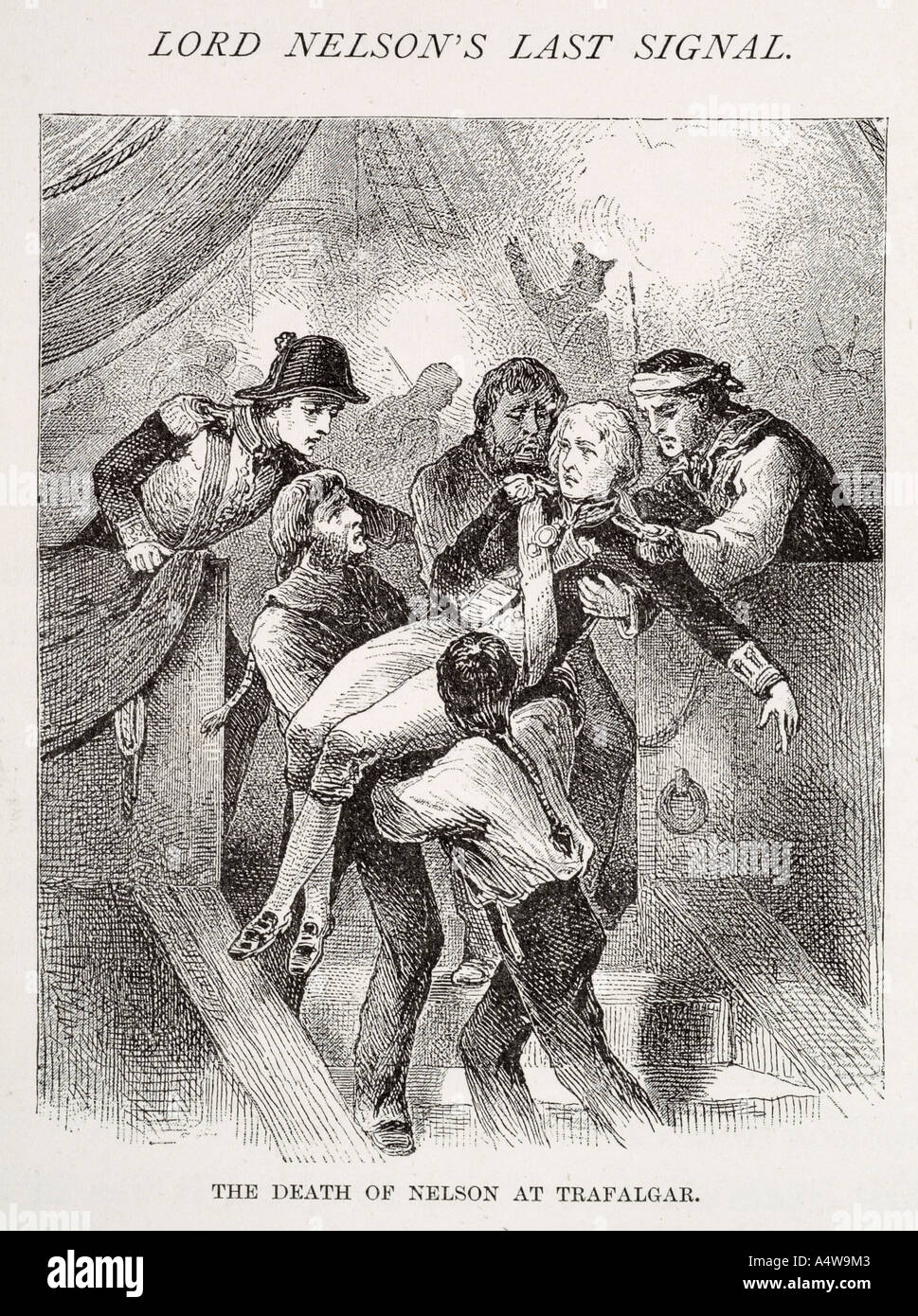 La morte signore visconte Horatio Nelson navy commander Trafalgar nautico marittimo guerra marino Francia cronologia storica nave a vela 1758 Foto Stock