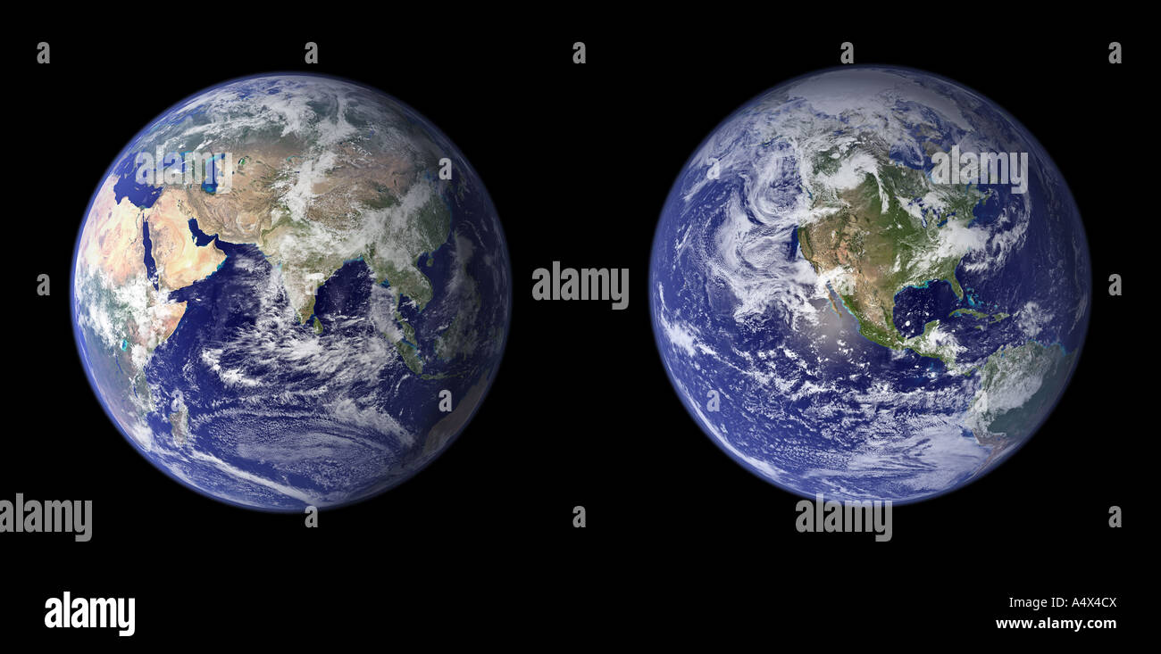 La Terra vista dallo spazio ad alta risoluzione immagine migliorata versione composita di originale NASA Immagini Foto Stock
