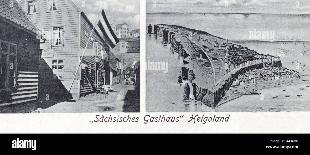 Cartolina storica circa 1900 Helgoland Germania Foto Stock