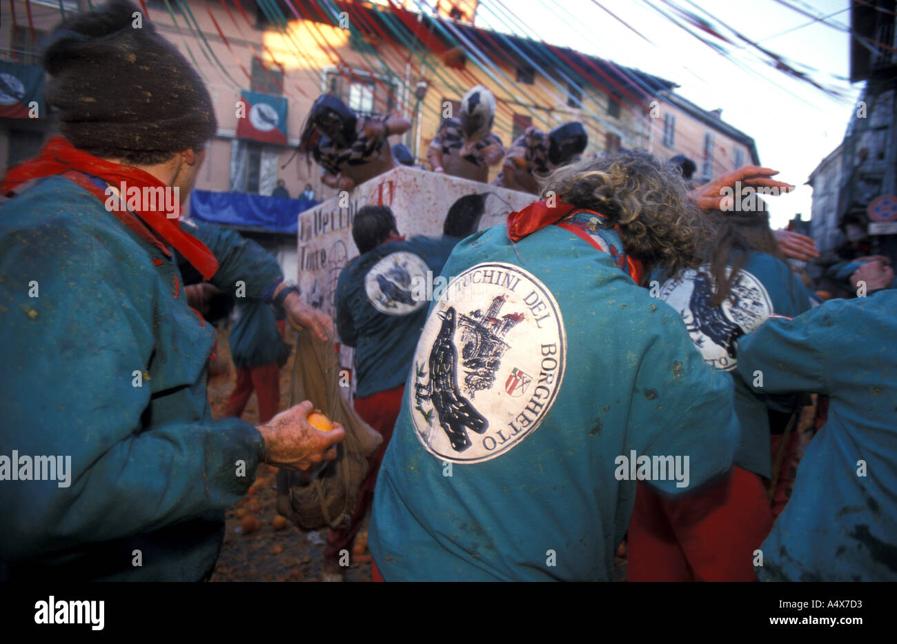 La battaglia delle arance Foto Stock