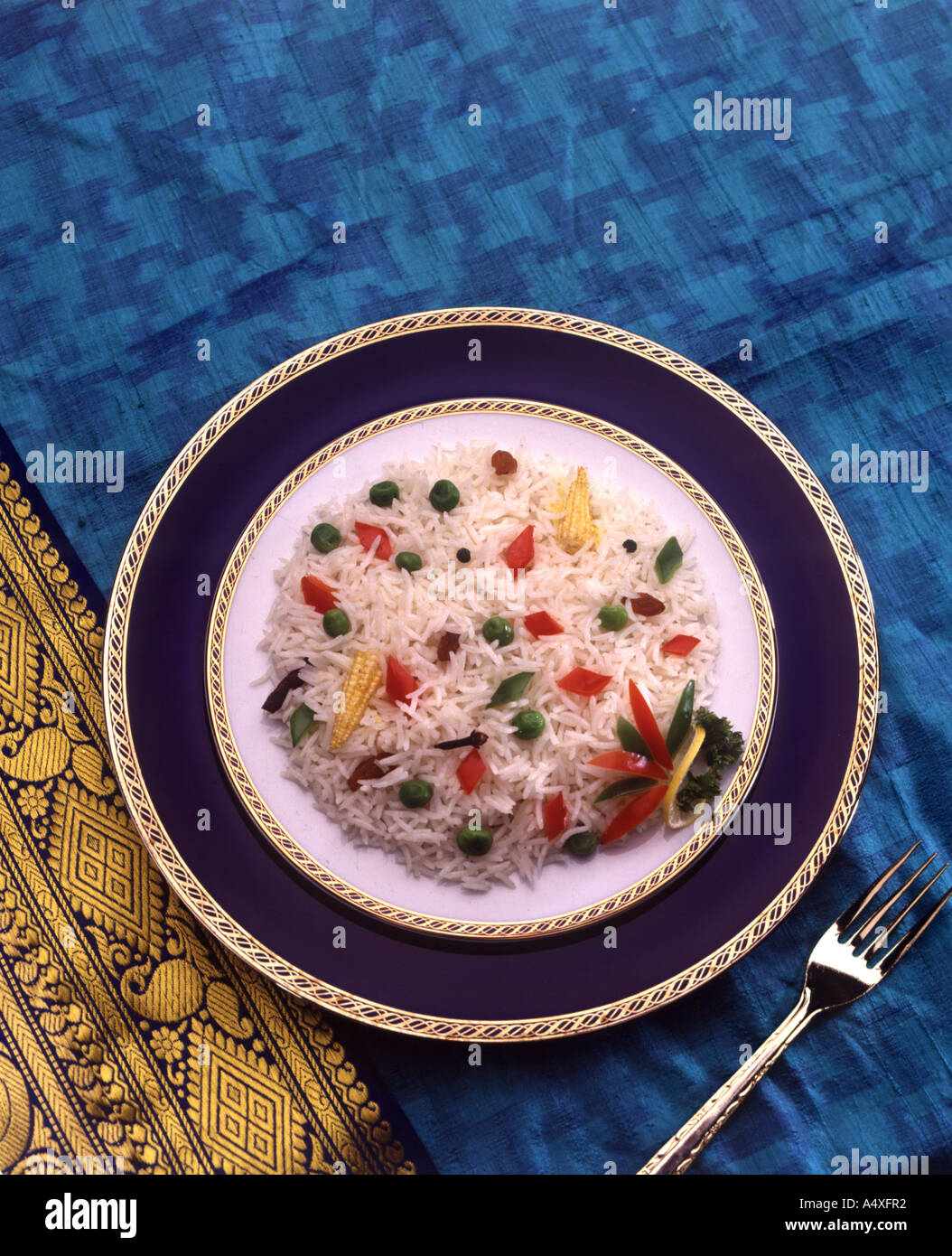 Ortaggio pulao indiano piatto di riso Foto Stock