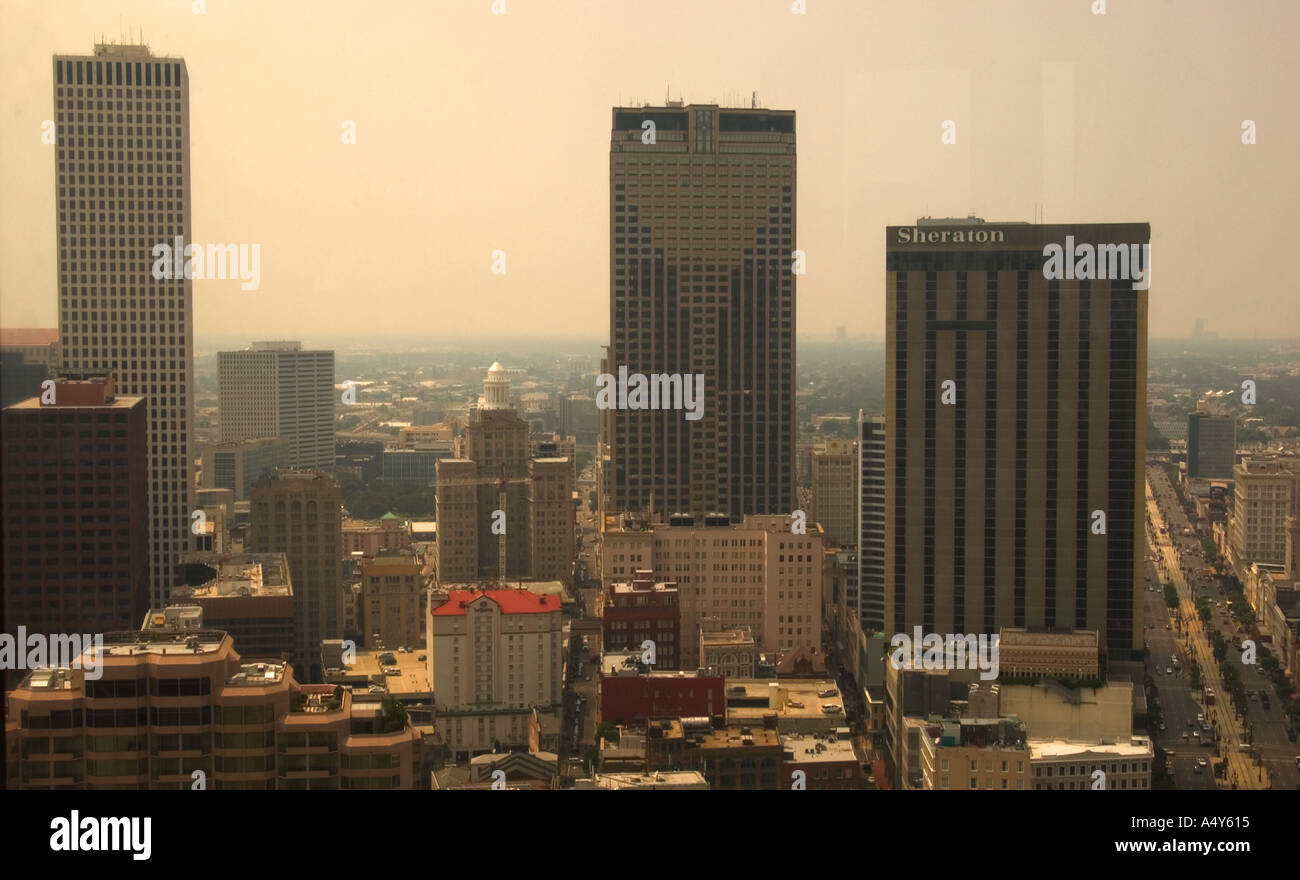 Vista aerea di New Orleans dalla parte superiore del World Trade Center LA USA Foto Stock