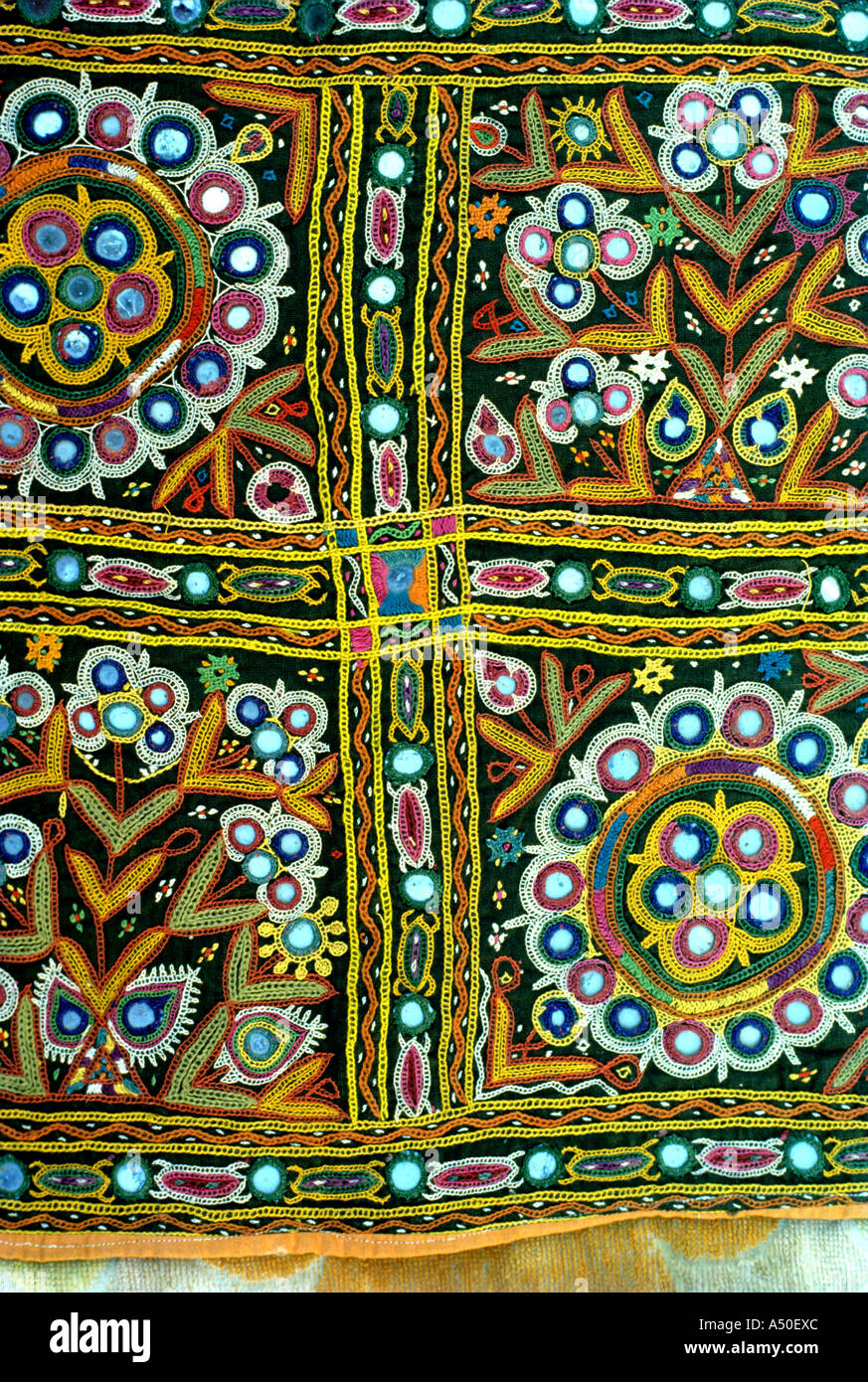 Dhir chakla artigianato e ricamo del Gujarat India Foto Stock