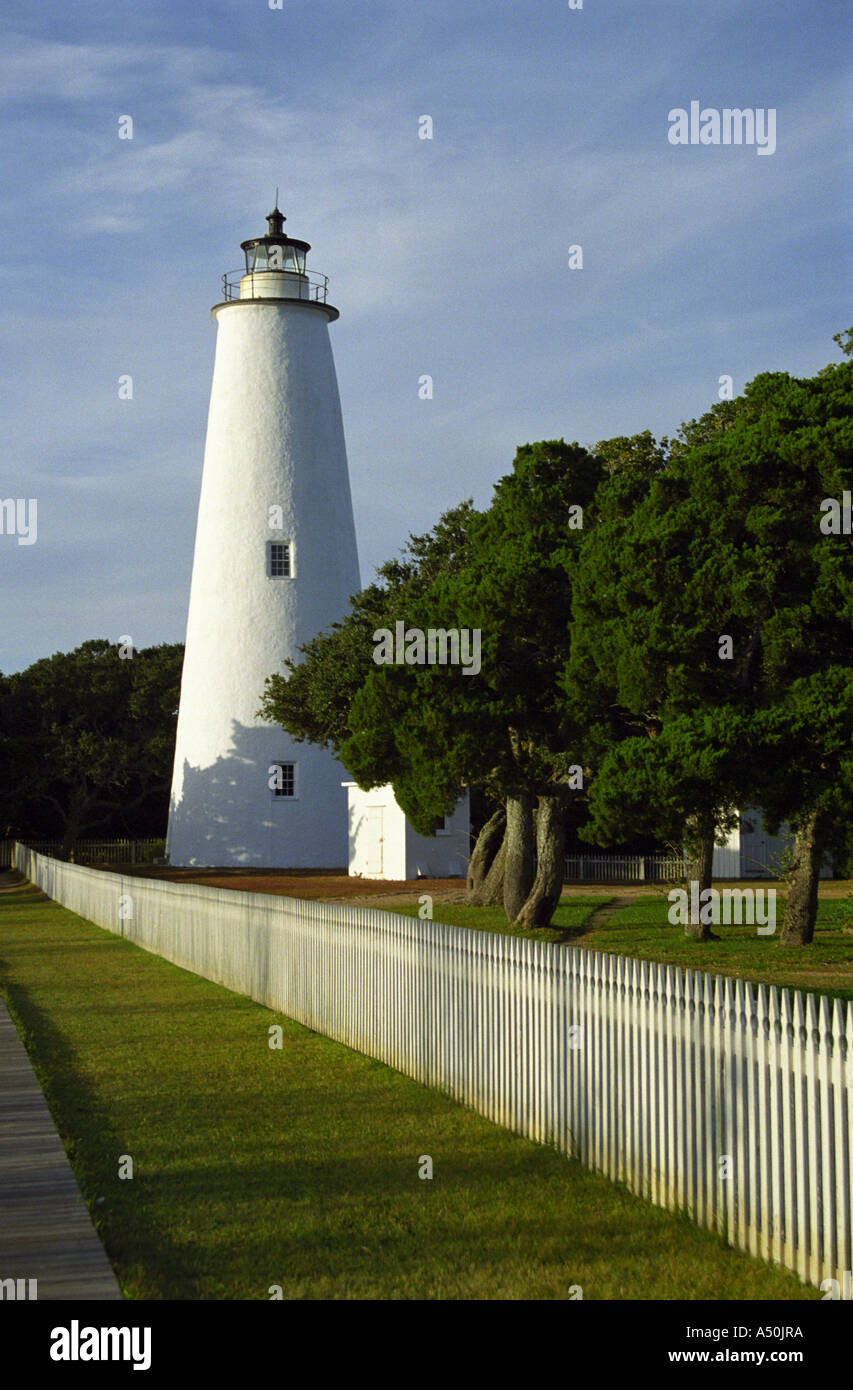 North Carolina faro sull isola Ocracoke Foto Stock