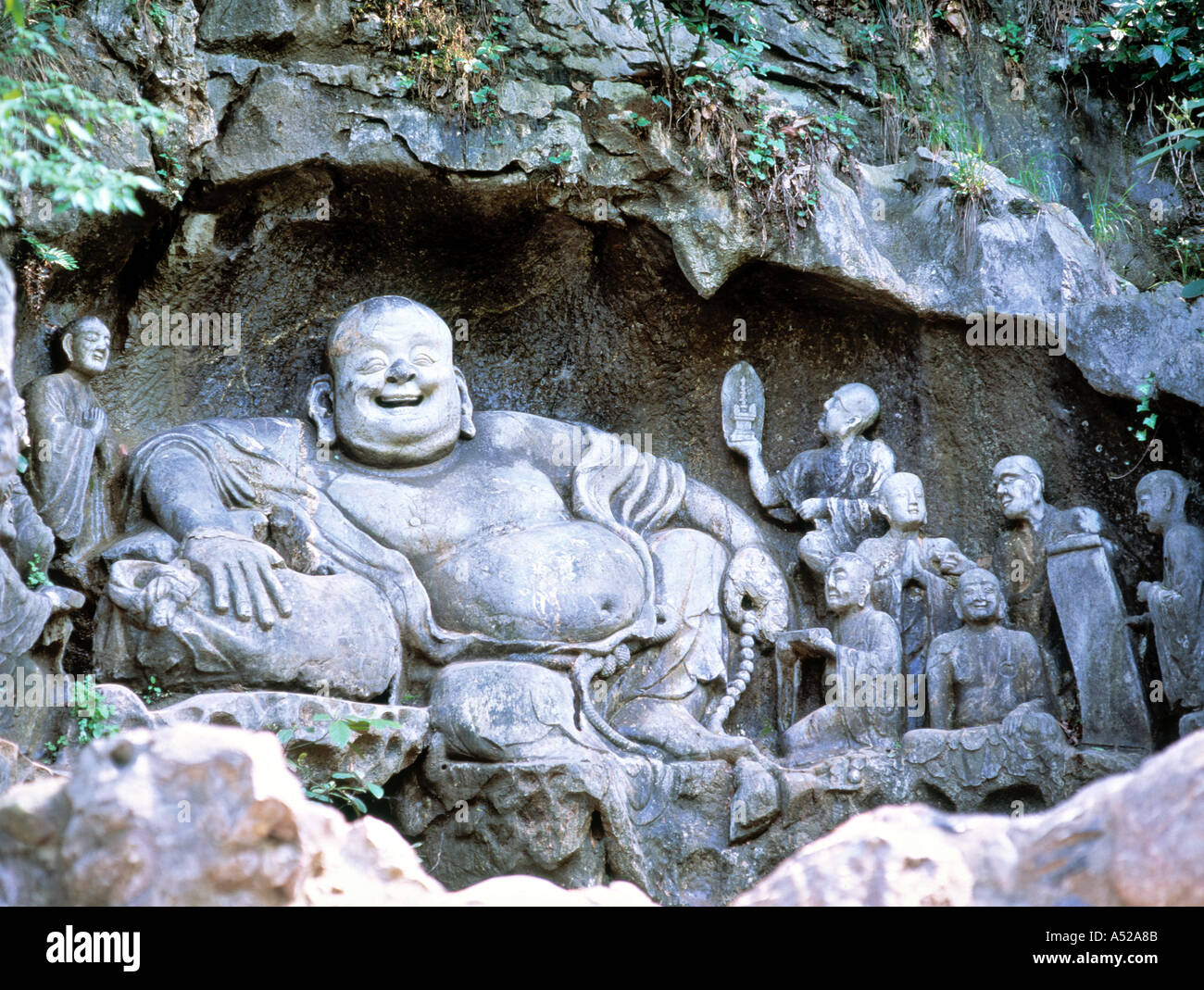 Udienza Buddha Maitreya, Hangzhou, Cina Foto Stock