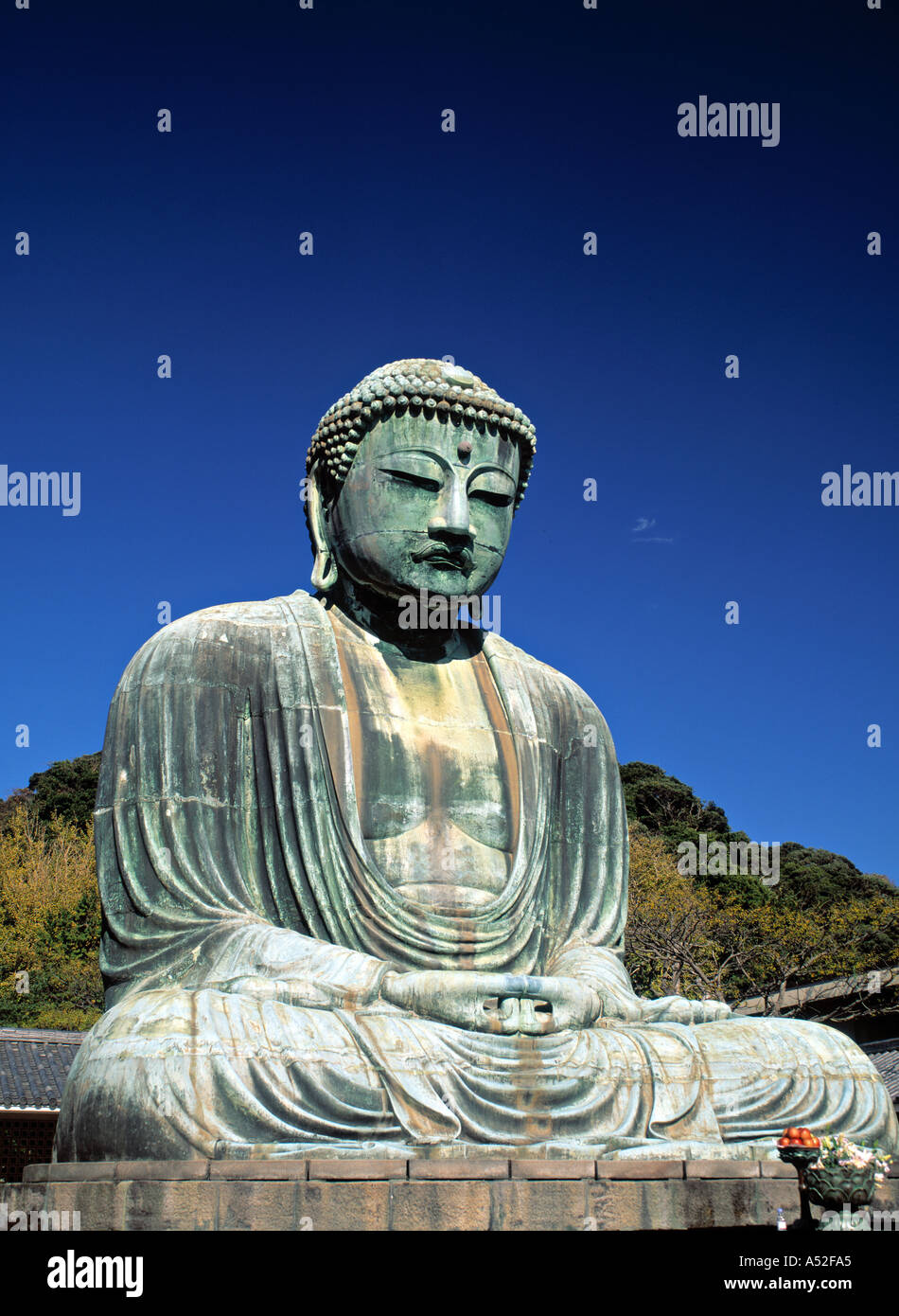 Grande Buddha, Tempio Kotokuin a Kamakura, Giappone Foto Stock