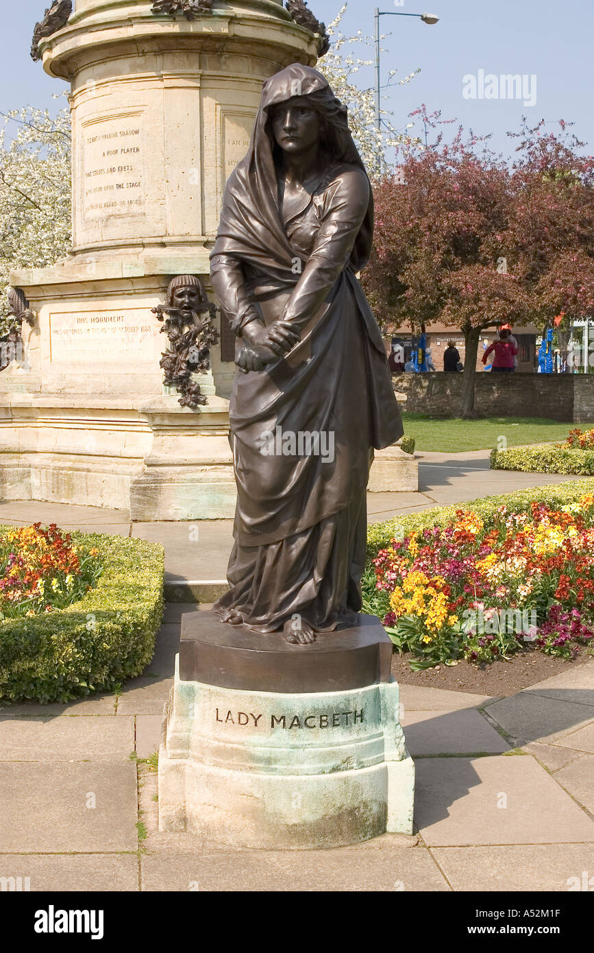 Inghilterra midlands warwickshire Stratford on Avon town center statua di Foto Stock