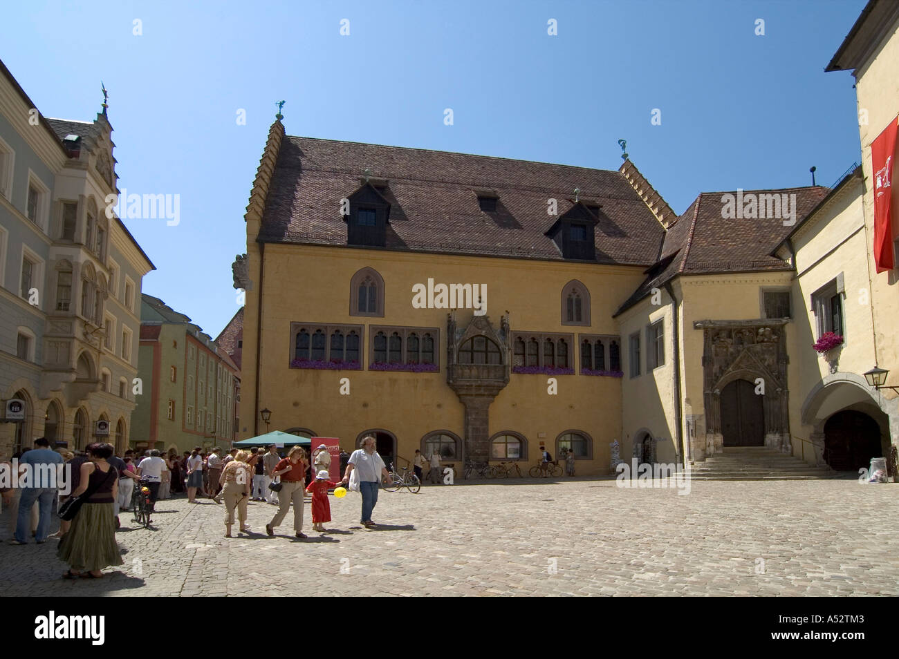 Regensburg Ratisbona Oberpfalz Baviera Germania nel centro storico Foto Stock