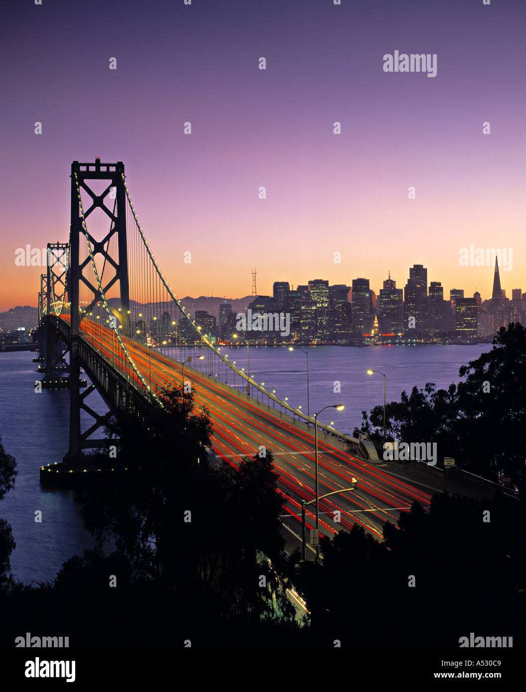 Oakland Bay Bridge di San Francisco, California, Stati Uniti d'America Foto Stock