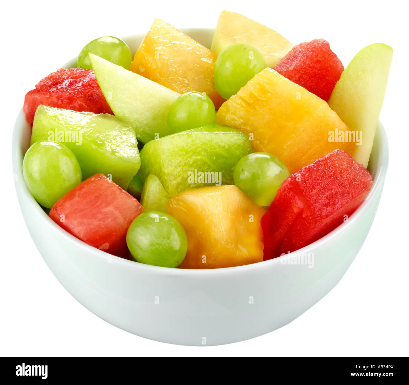 Ciotola di insalata di frutta tagliata Foto Stock