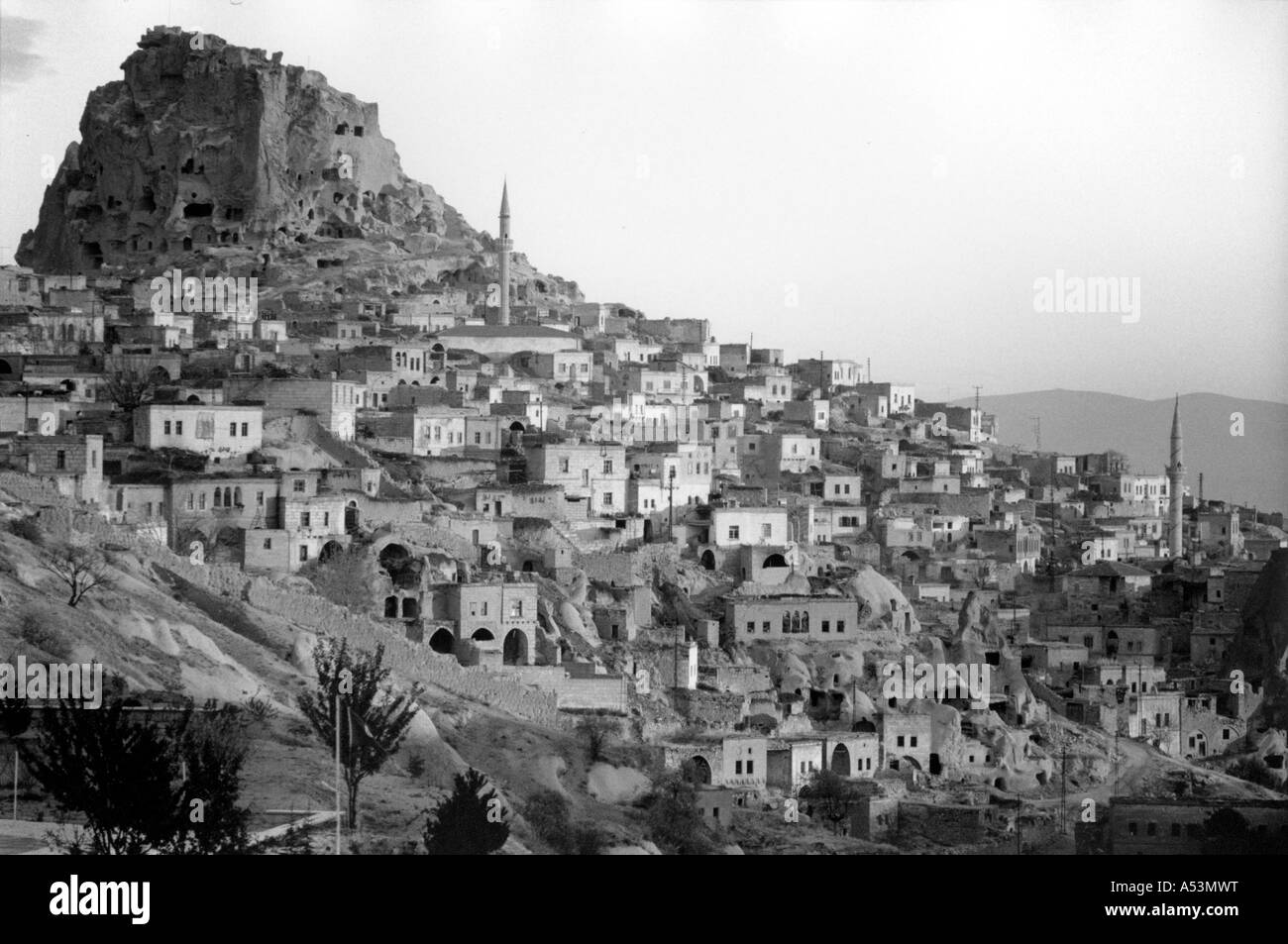 Painet ha1468 299 nero e bianco paesaggio nevsehir cappadocia turchia paese nazione in via di sviluppo meno sviluppati dal punto di vista economico Foto Stock