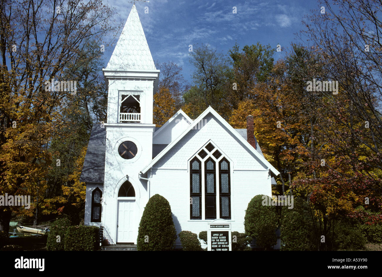 Chiesa Keene Valley nello Stato di New York STATI UNITI D'AMERICA Foto Stock