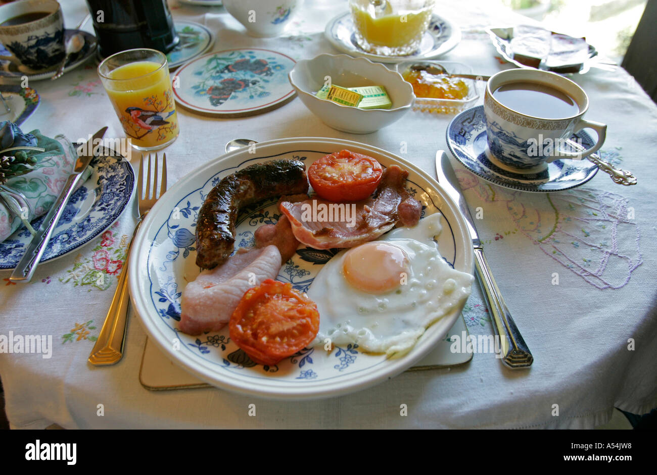 Crook, GBR, 21. Agosto 2005 - Una tipica prima colazione inglese. Foto Stock