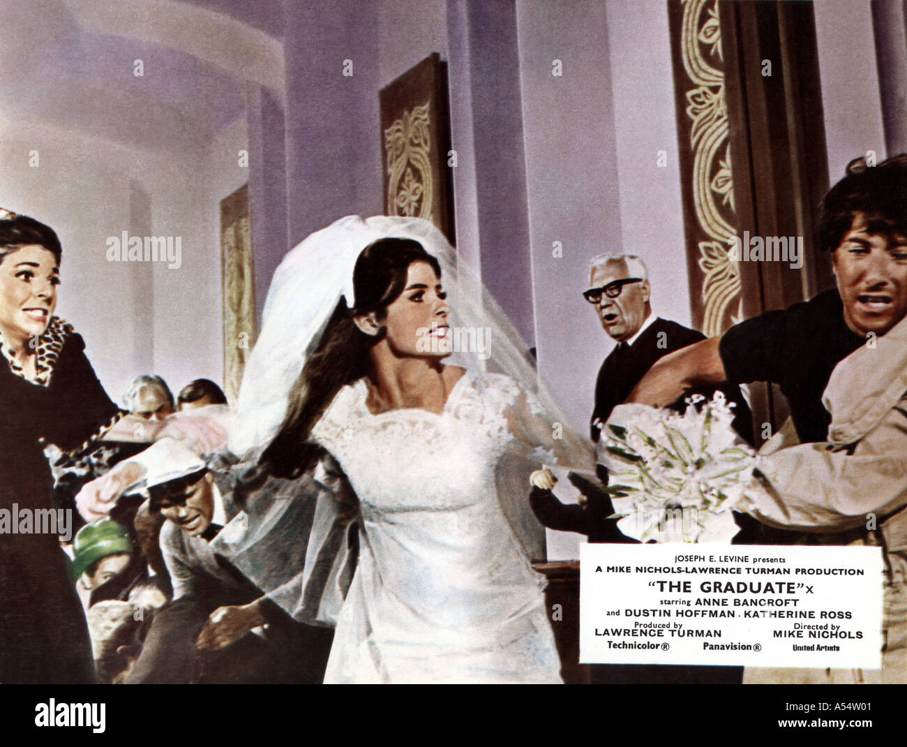 Il laureato 1967 film con Dustin Hoffman e Anne Bancroft e Katherine Ross come sposa Foto Stock