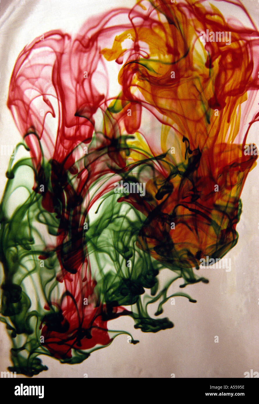 Gocce di colorante alimentare Foto Stock