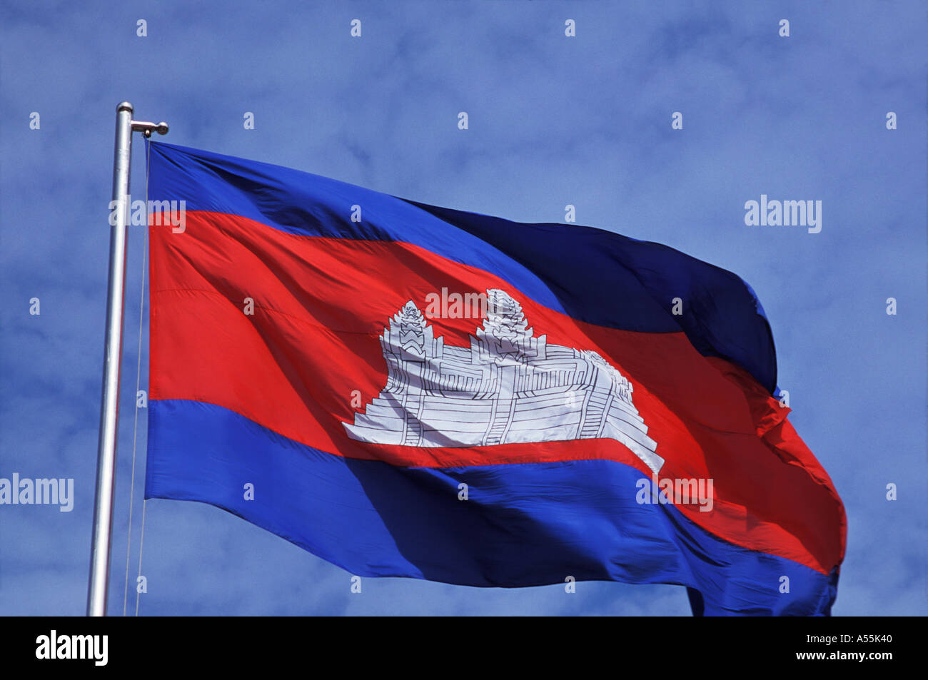 Cambogiano bandiera nazionale della Cambogia Foto Stock